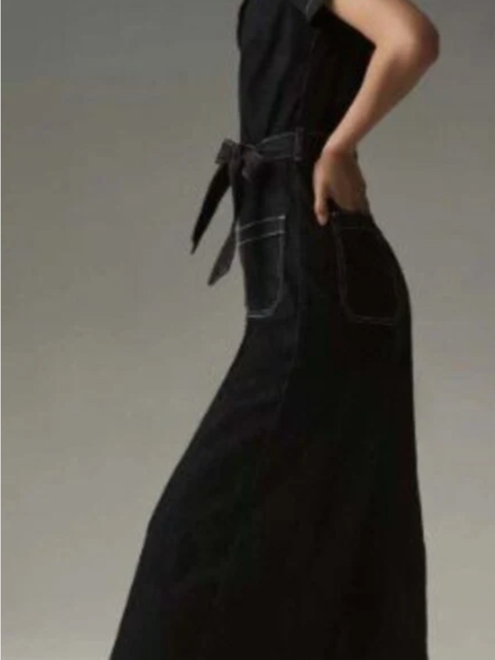 Anthropologie Dark Indigo Wide-Leg Denim Jumpsuit - Picture 5 of 6